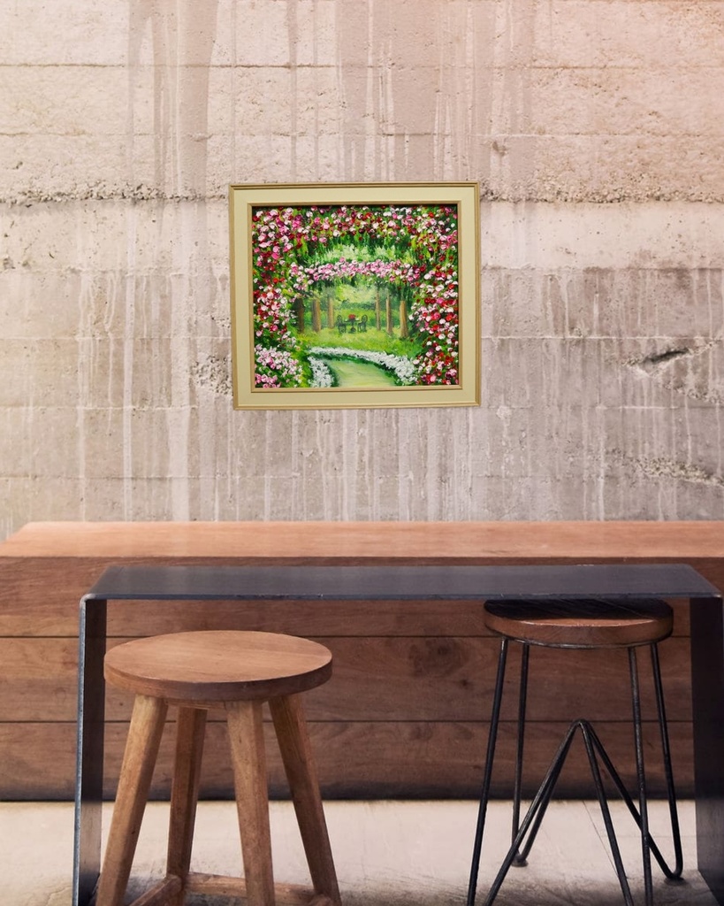 油絵 油彩 油彩画 絵 絵画 【薔薇のお茶会 】