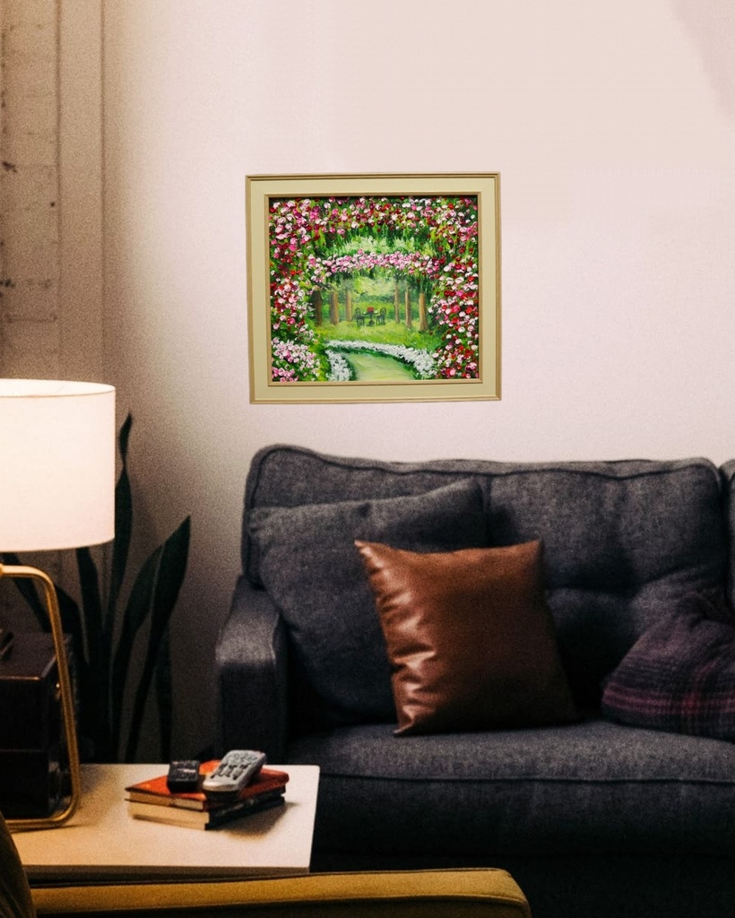 油絵 油彩 油彩画 絵 絵画 【薔薇のお茶会 】