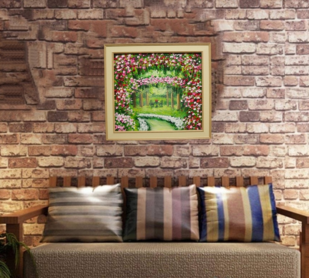 油絵 油彩 油彩画 絵 絵画 【薔薇のお茶会 】