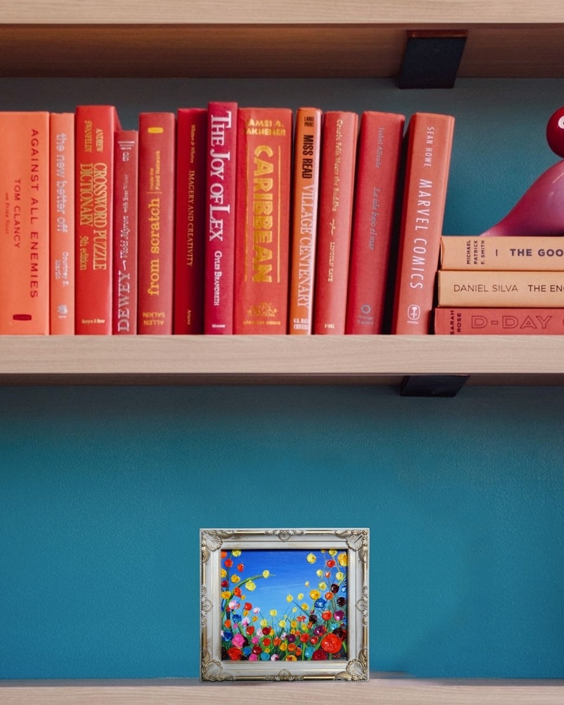 油絵 油彩 油彩画 絵 絵画 ミニ色紙【野生のお花畑】