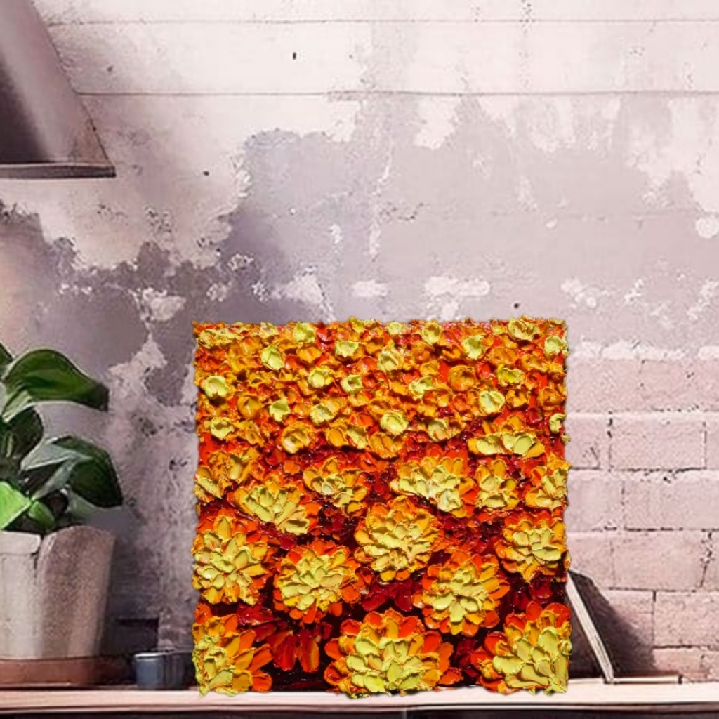 油絵 絵画 アートパネル【マリーゴールド】