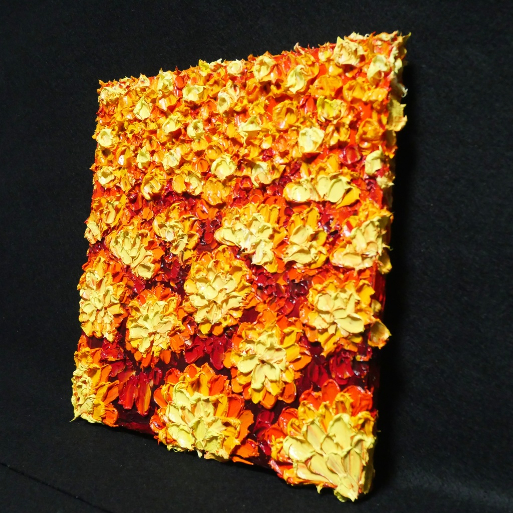 油絵 絵画 アートパネル【マリーゴールド】