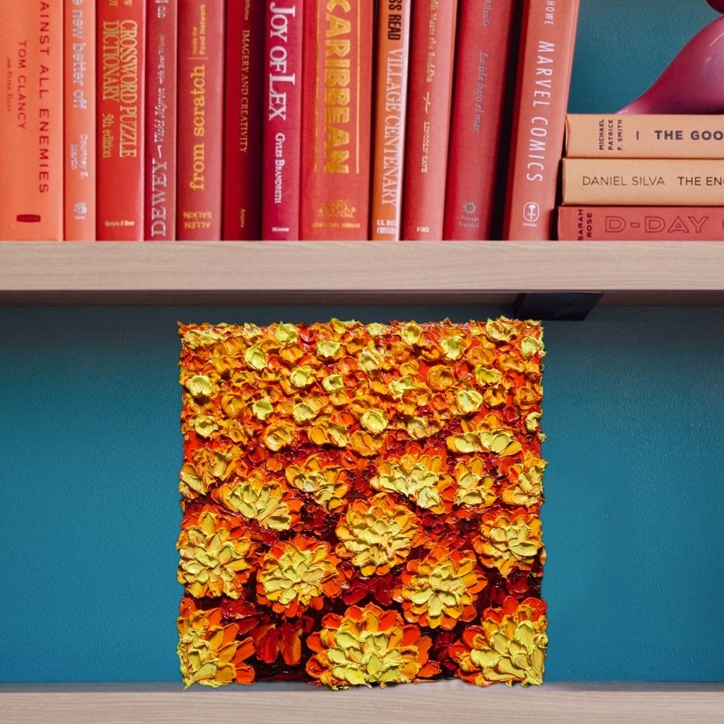 油絵 絵画 アートパネル【マリーゴールド】