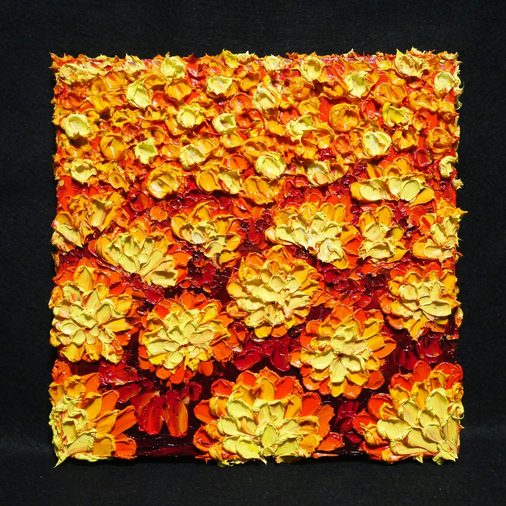 油絵 絵画 アートパネル【マリーゴールド】