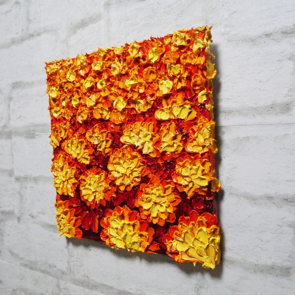 油絵 絵画 アートパネル【マリーゴールド】