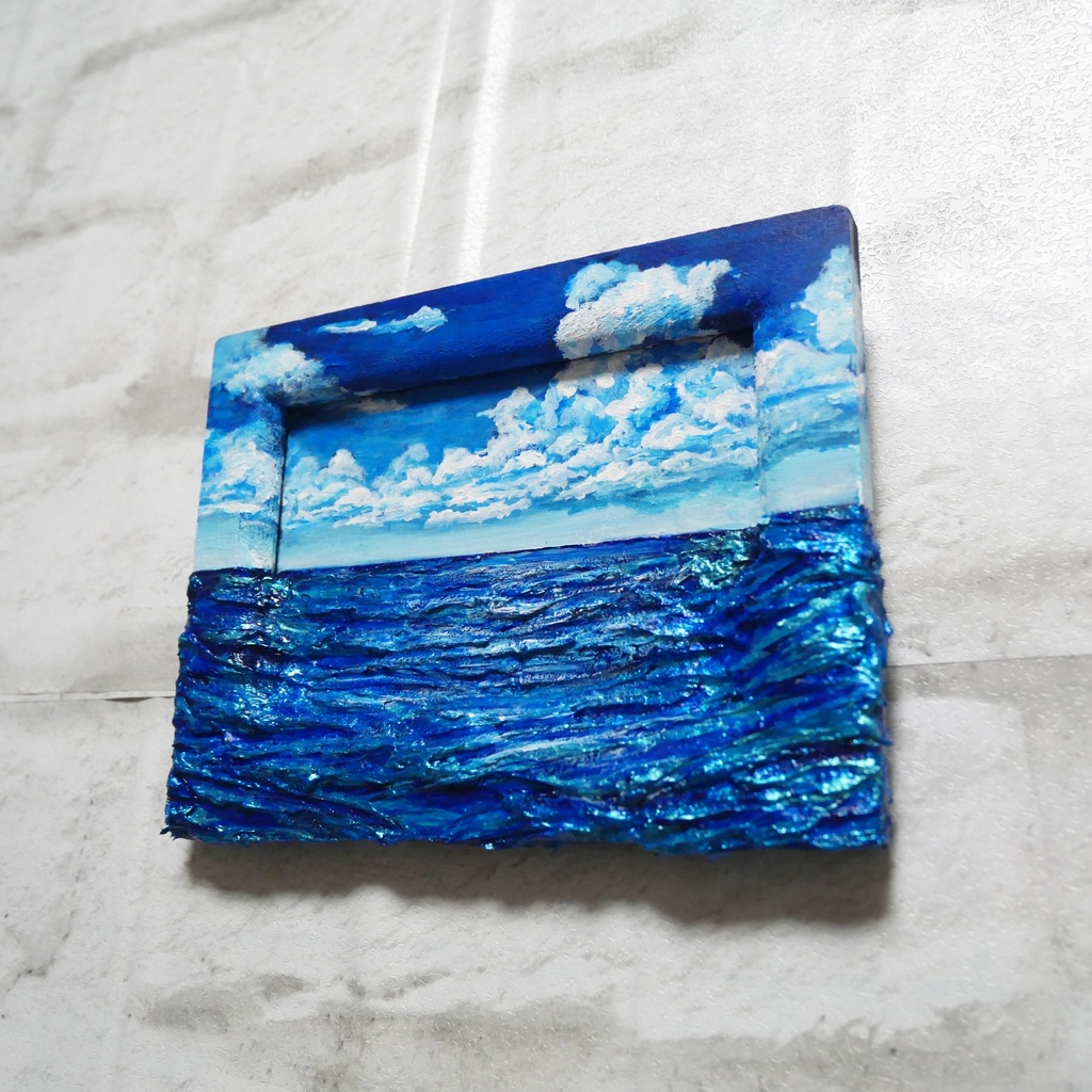 油絵 油彩 油彩画 絵 絵画 ミニ絵画【海 】