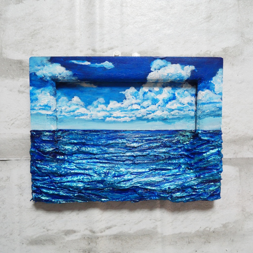 油絵 油彩 油彩画 絵 絵画 ミニ絵画【海 】