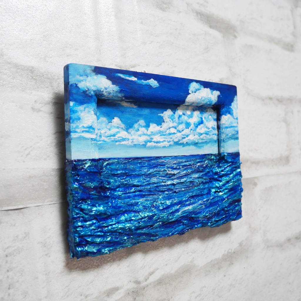 油絵 油彩 油彩画 絵 絵画 ミニ絵画【海 】