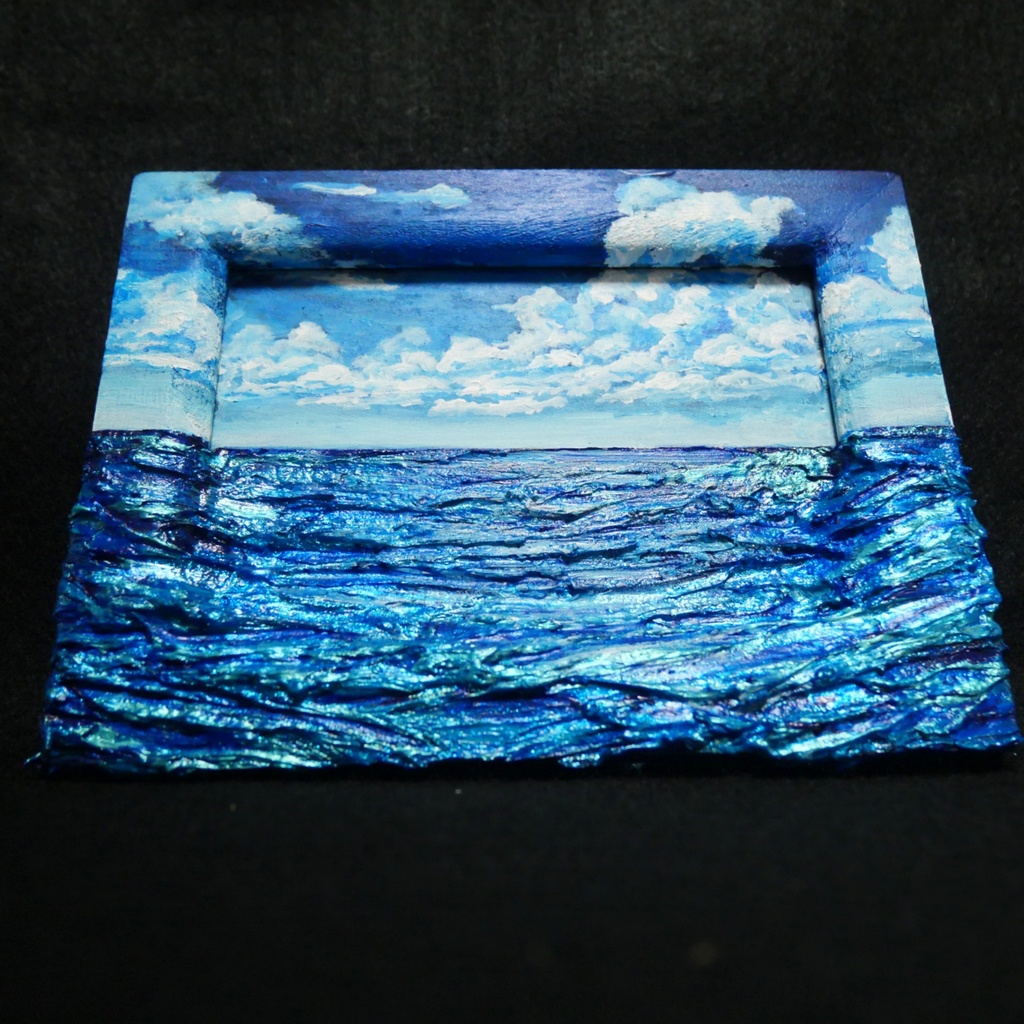 油絵 油彩 油彩画 絵 絵画 ミニ絵画【海 】