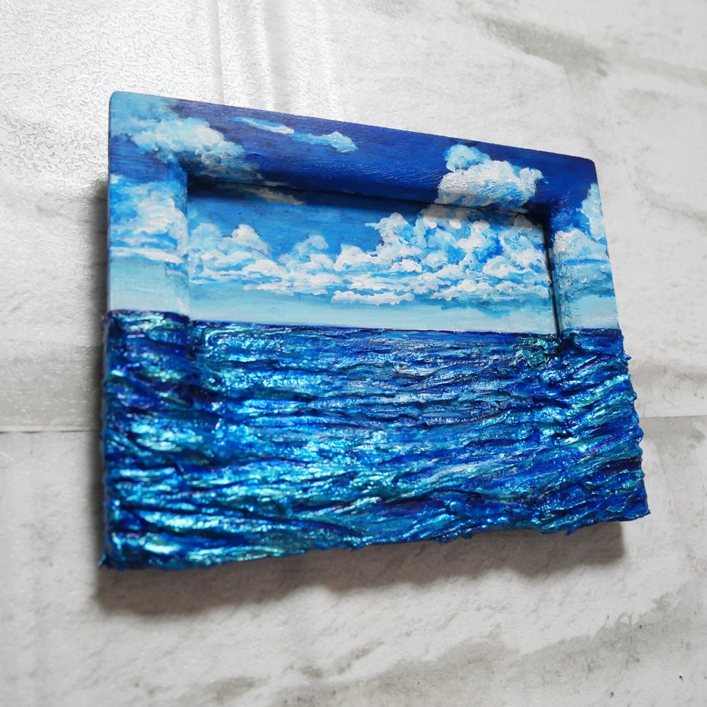 油絵 油彩 油彩画 絵 絵画 ミニ絵画【海 】