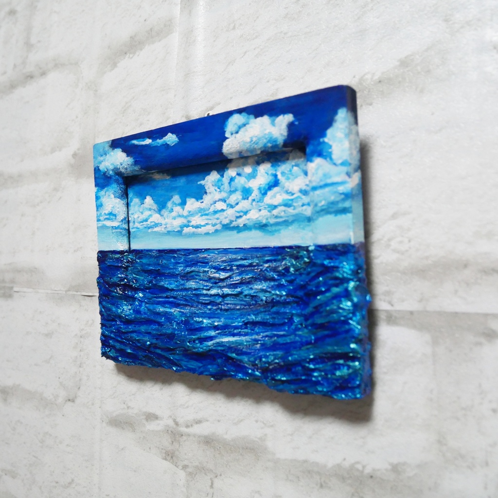 油絵 油彩 油彩画 絵 絵画 ミニ絵画【海 】