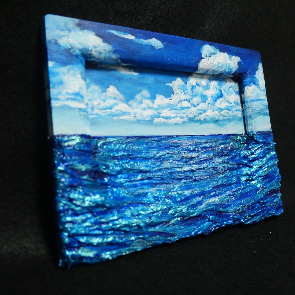 油絵 油彩 油彩画 絵 絵画 ミニ絵画【海 】