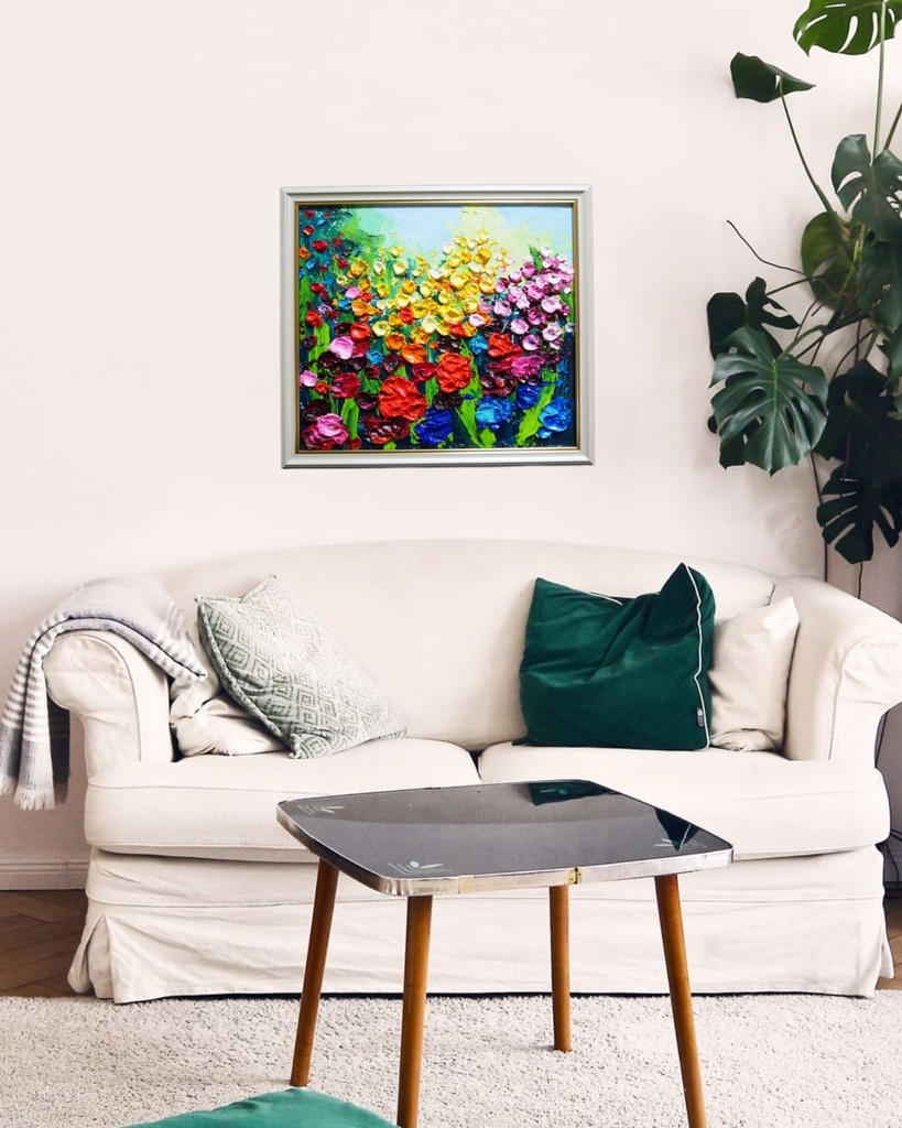 油絵 油彩 油彩画 絵 絵画 【colorful flower garden 】