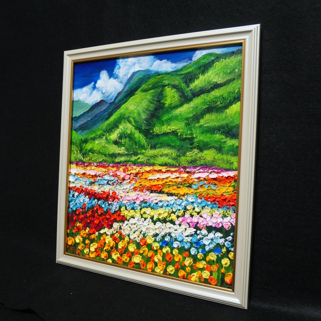 油絵 油彩 油彩画 絵 絵画 【flower park 】