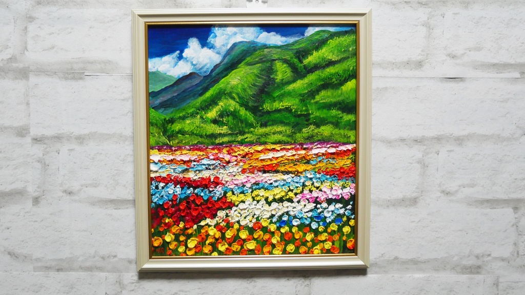 油絵 油彩 油彩画 絵 絵画 【flower park 】