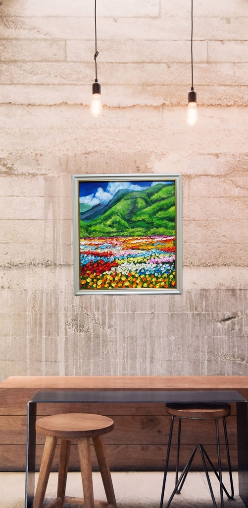 油絵 油彩 油彩画 絵 絵画 【flower park 】