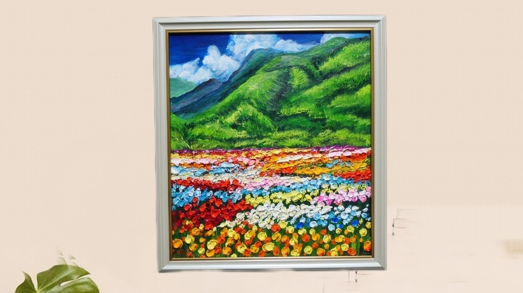 油絵 油彩 油彩画 絵 絵画 【flower park 】
