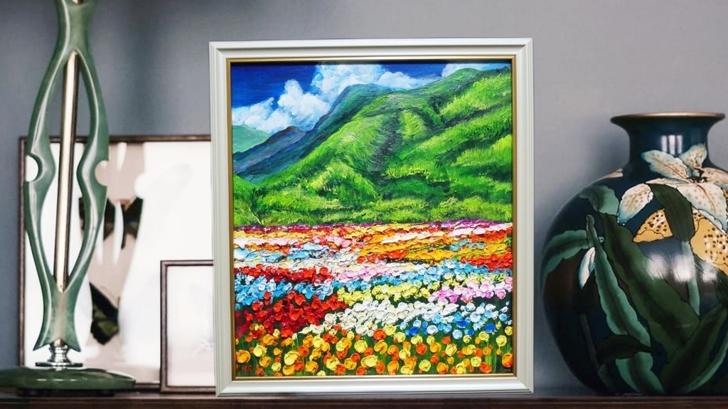 油絵 油彩 油彩画 絵 絵画 【flower park 】