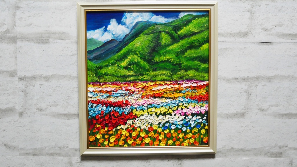 油絵 油彩 油彩画 絵 絵画 【flower park 】