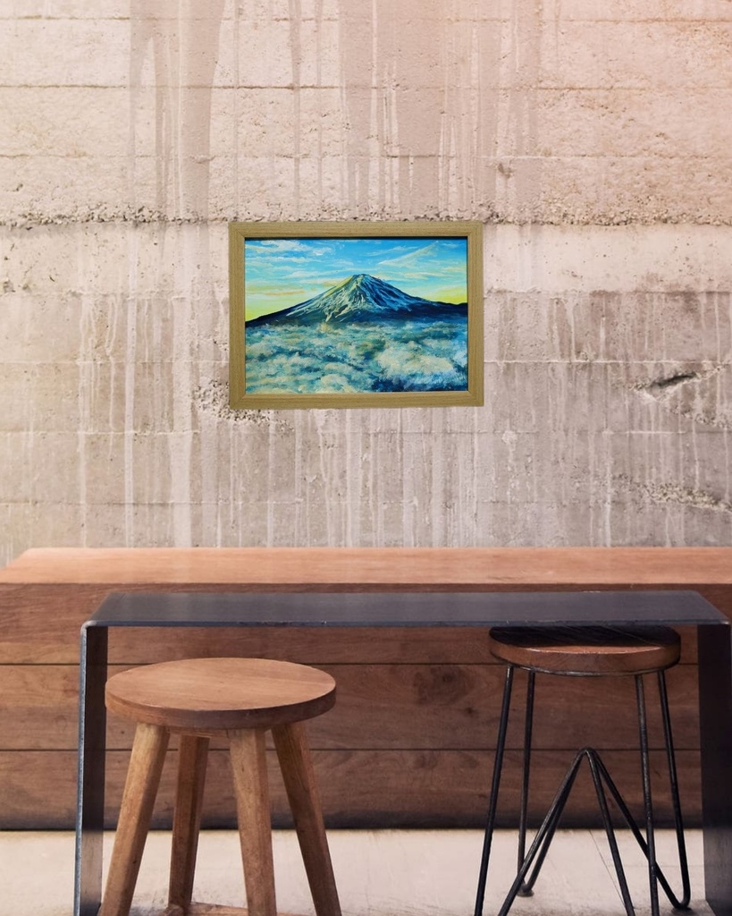 油絵 油彩 絵 絵画 【朝の富士山】
