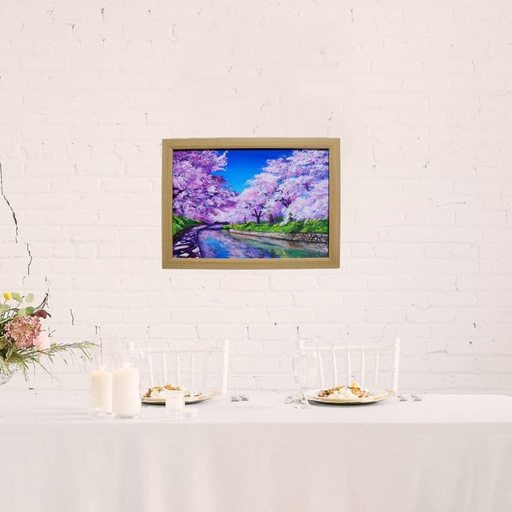 油絵 油彩 油彩画 絵 絵画 【松川の桜】