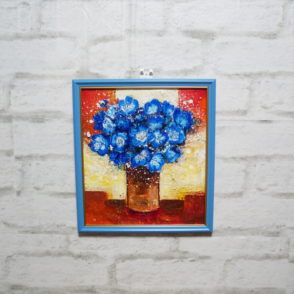 油絵 油彩 油彩画 絵 絵画 【Nemophila】