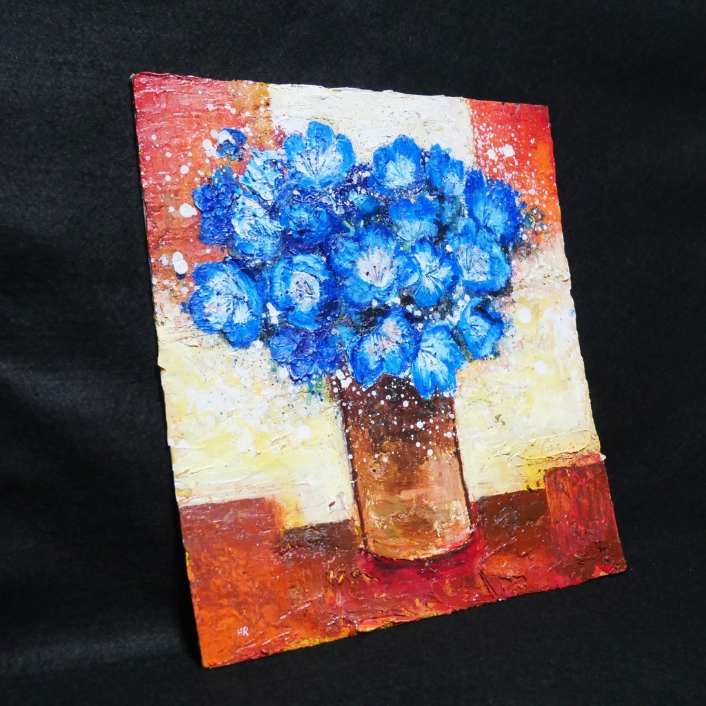 油絵 油彩 油彩画 絵 絵画 【Nemophila】