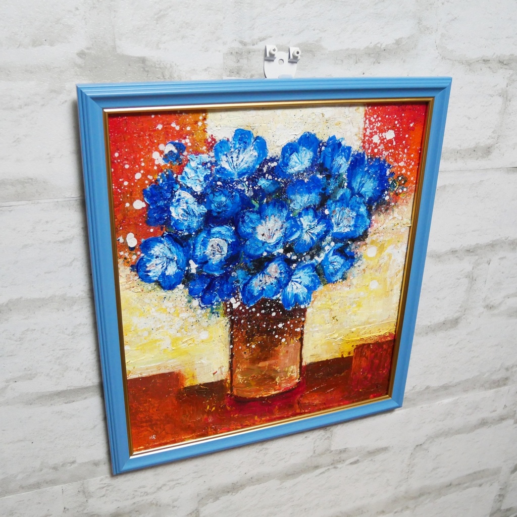 油絵 油彩 油彩画 絵 絵画 【Nemophila】