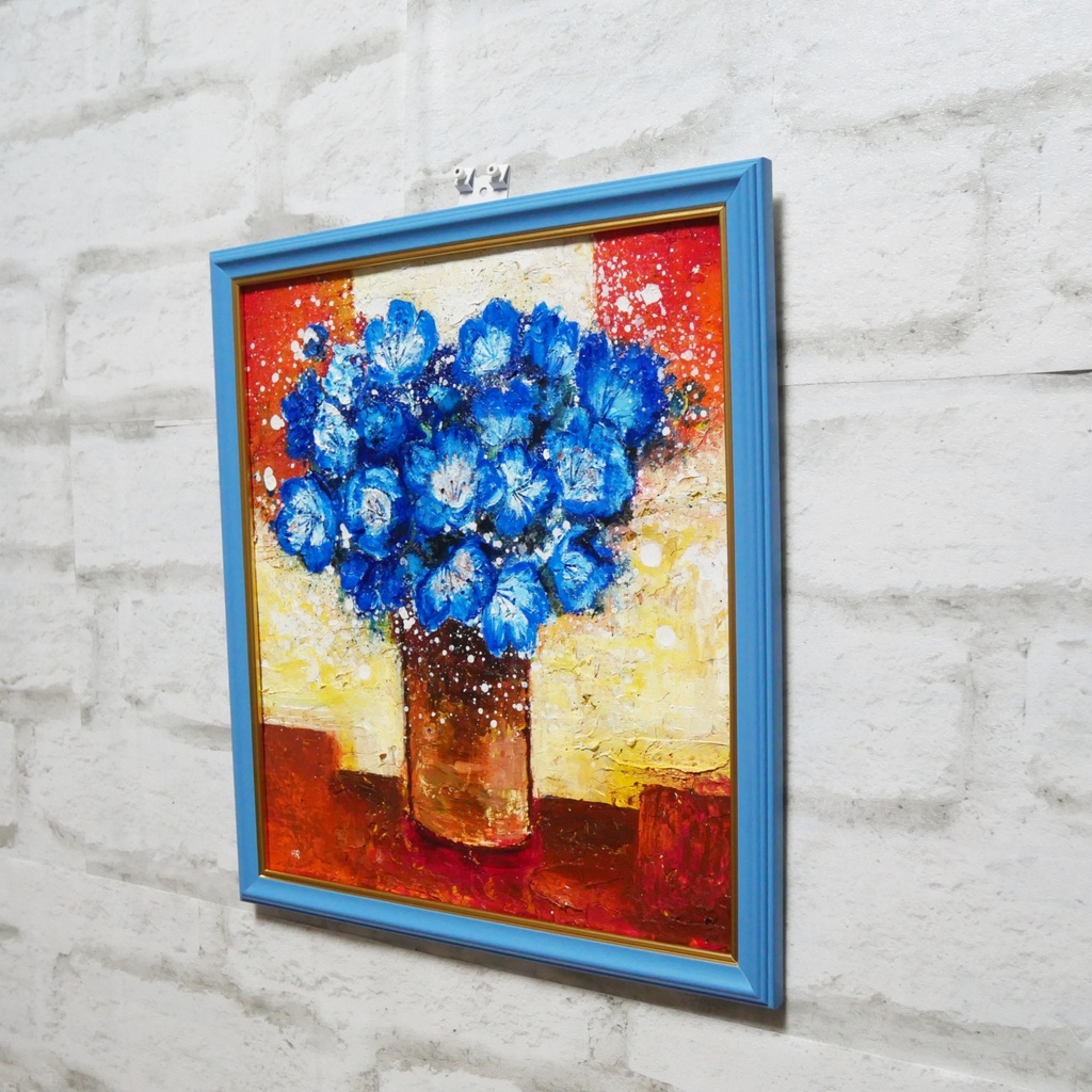 油絵 油彩 油彩画 絵 絵画 【Nemophila】