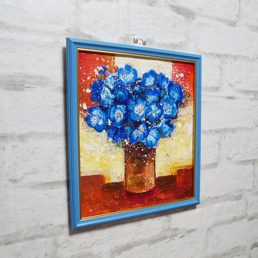 油絵 油彩 油彩画 絵 絵画 【Nemophila】