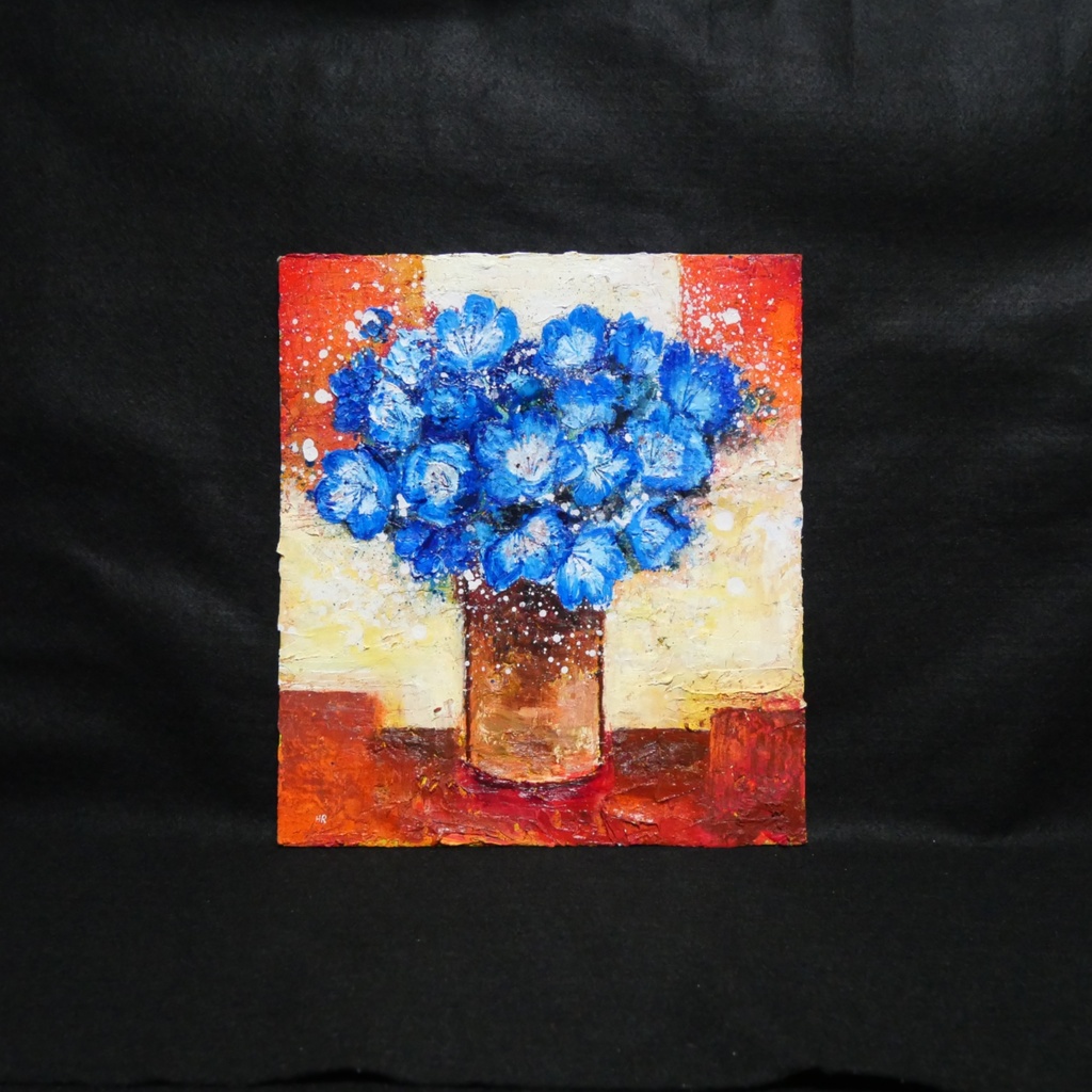 油絵 油彩 油彩画 絵 絵画 【Nemophila】