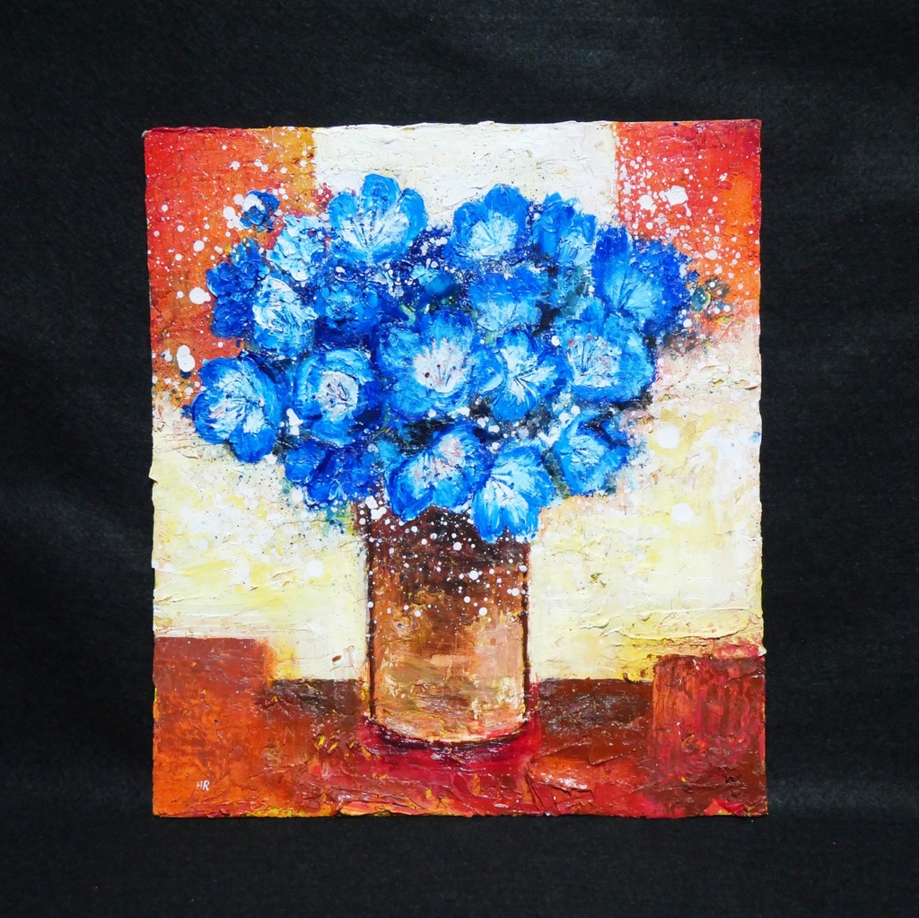 油絵 油彩 油彩画 絵 絵画 【Nemophila】