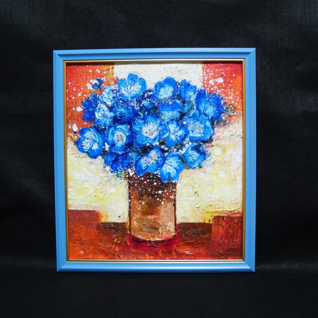 油絵 油彩 油彩画 絵 絵画 【Nemophila】