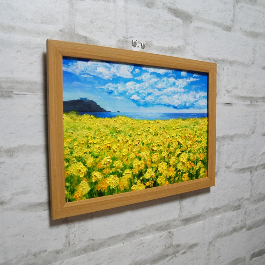 油絵 油彩 油彩画 絵 絵画 【春の島】