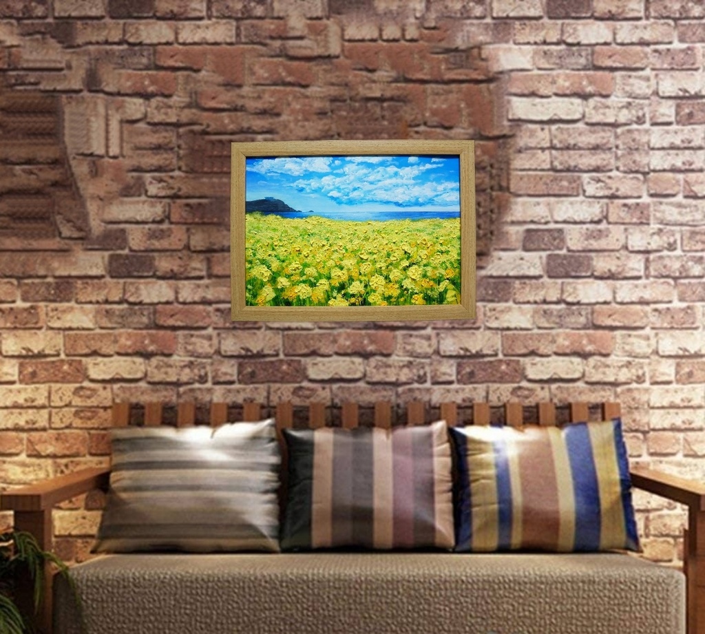 油絵 油彩 油彩画 絵 絵画 【春の島】