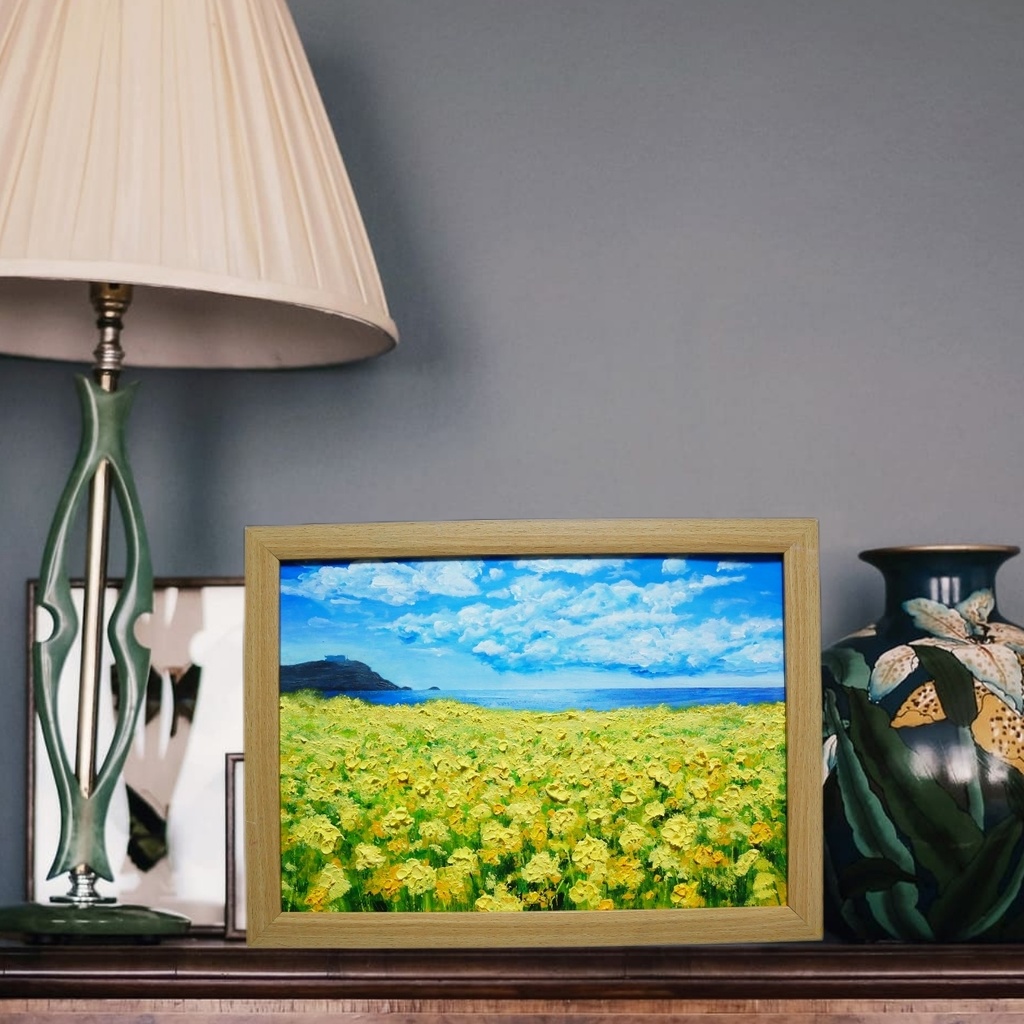 油絵 油彩 油彩画 絵 絵画 【春の島】