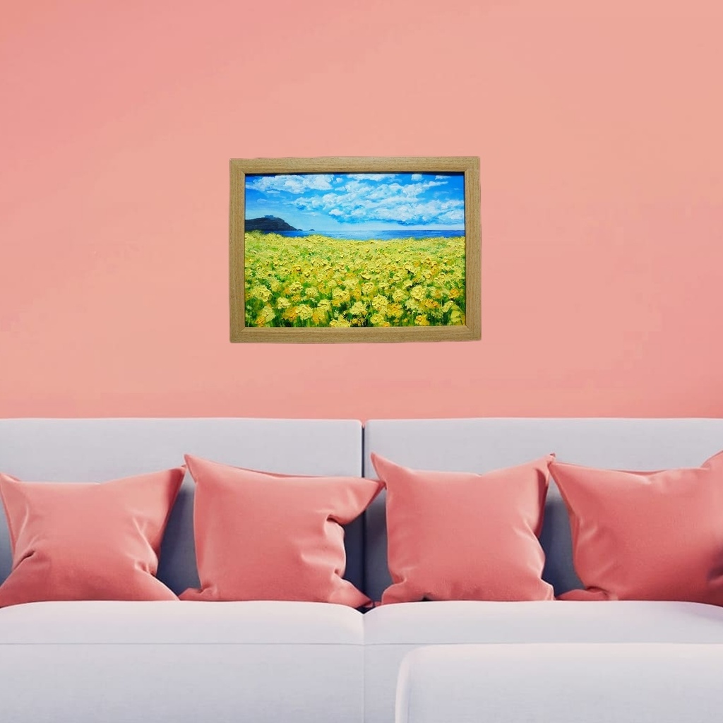 油絵 油彩 油彩画 絵 絵画 【春の島】