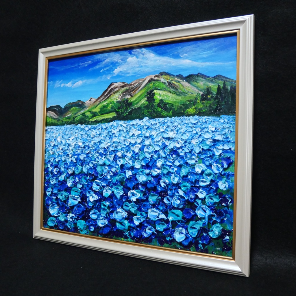 油絵 油彩 油彩画 絵 絵画 【Nemophila field】