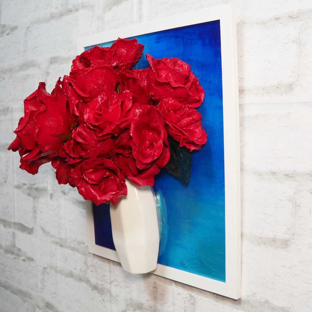 油絵 油彩 油彩画 絵 絵画【枯れない薔薇】