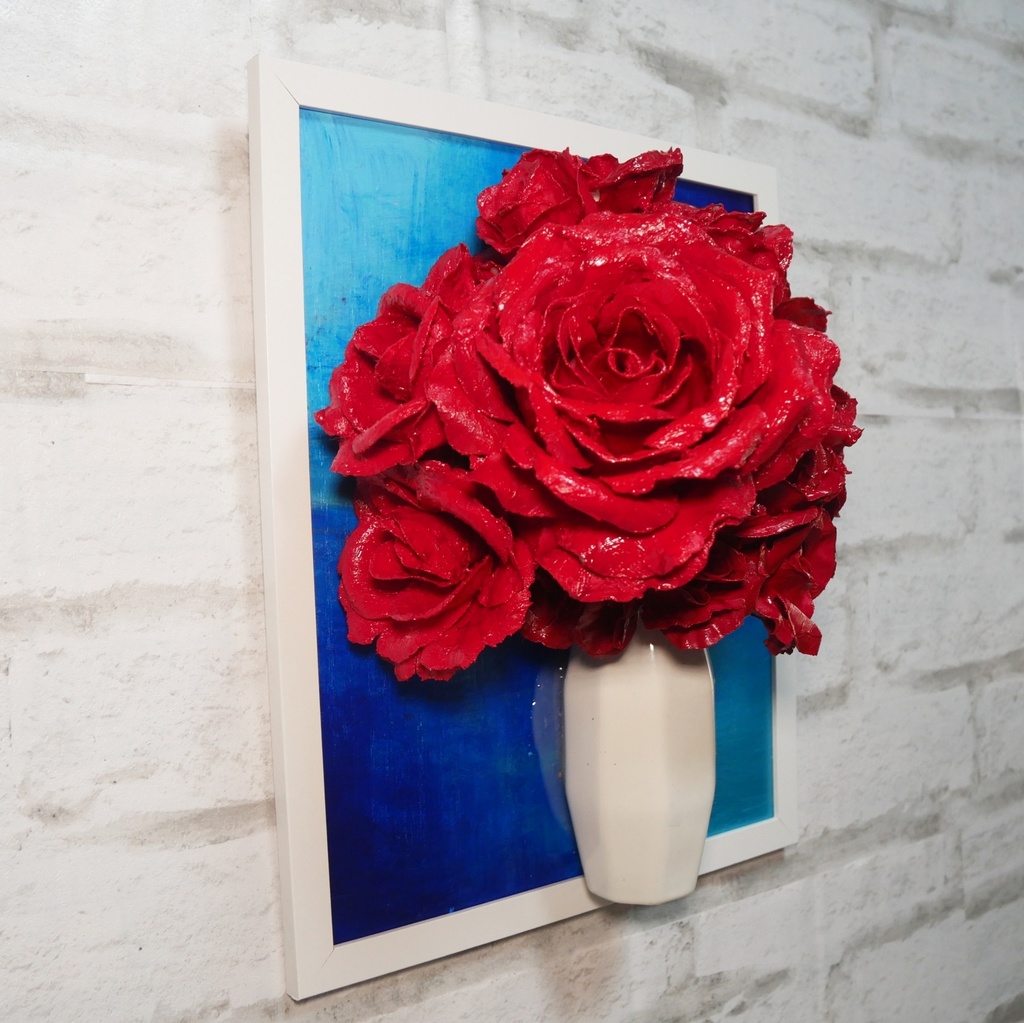 油絵 油彩 油彩画 絵 絵画【枯れない薔薇】