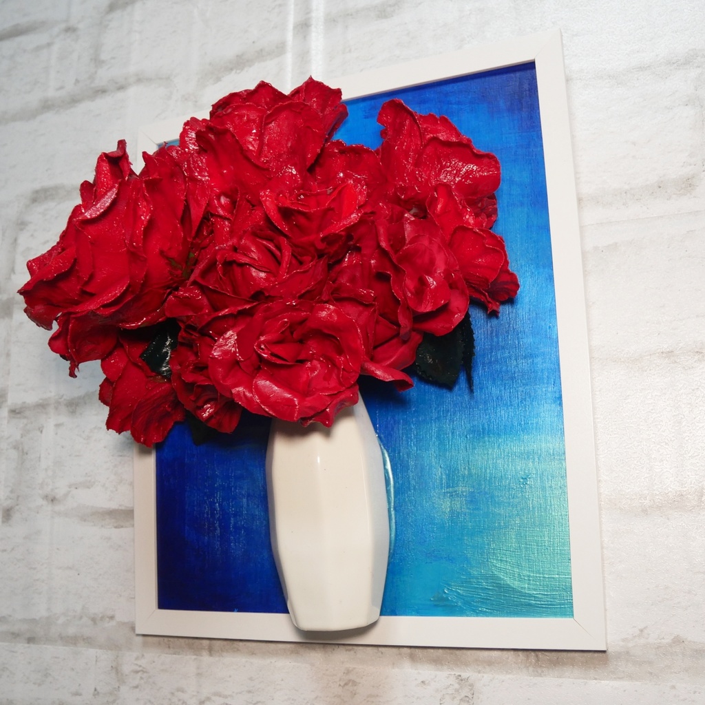 油絵 油彩 油彩画 絵 絵画【枯れない薔薇】