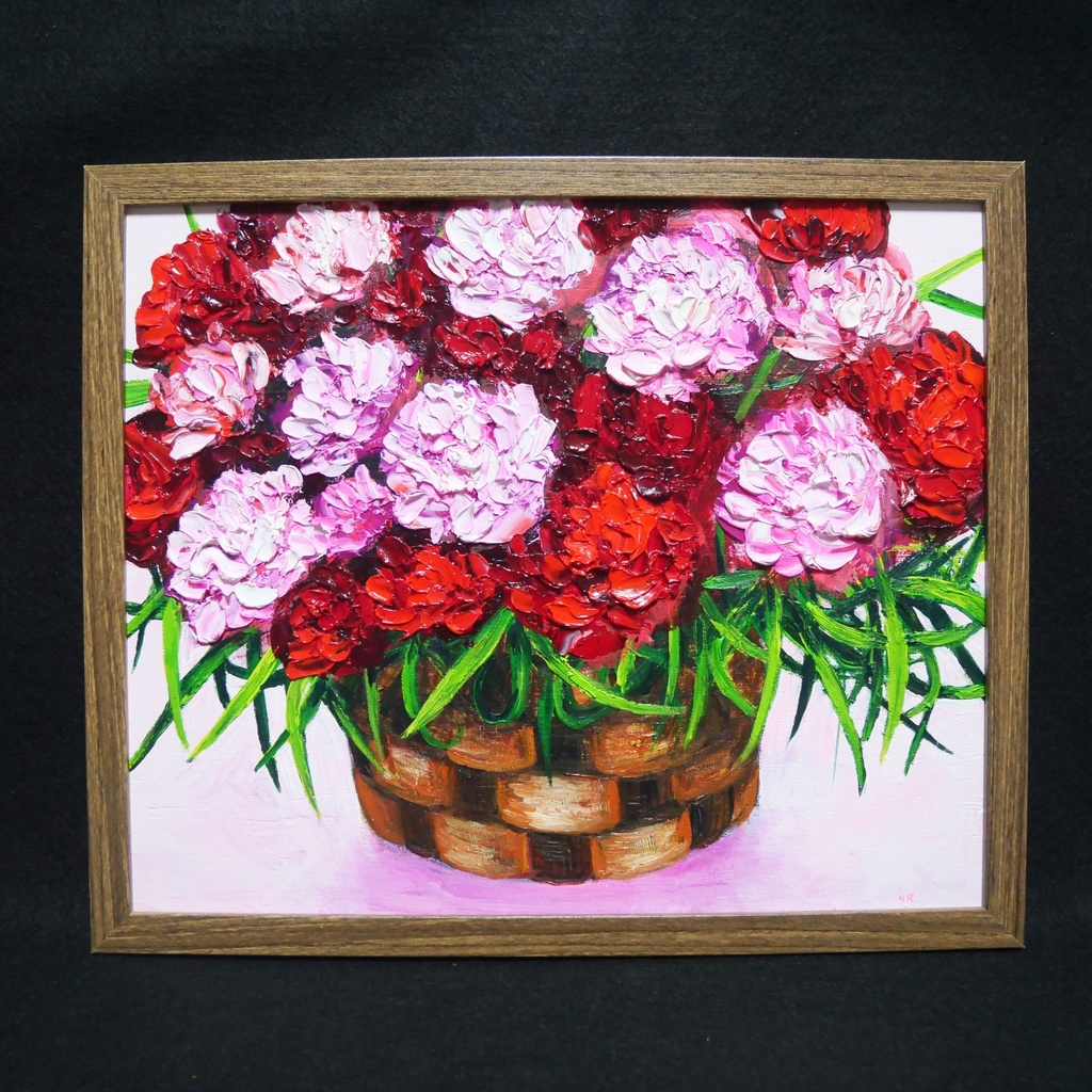 油絵 油彩 油彩画 絵 絵画【カーネーション】