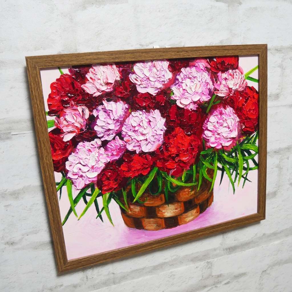 油絵 油彩 油彩画 絵 絵画【カーネーション】