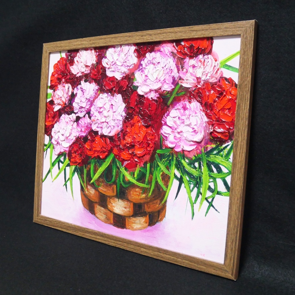 油絵 油彩 油彩画 絵 絵画【カーネーション】