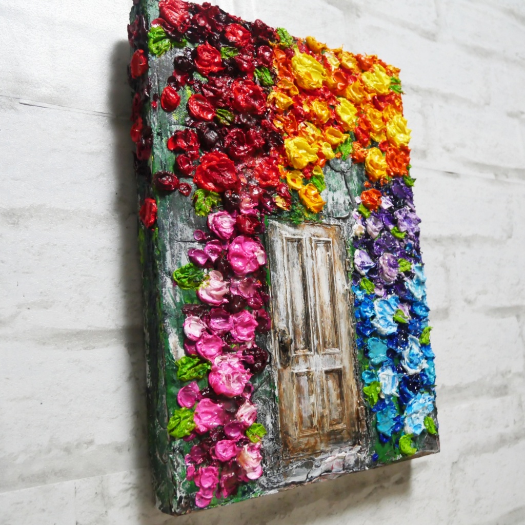 油絵 油彩 油彩画 絵画 絵【扉の先の青い世界の一本木】