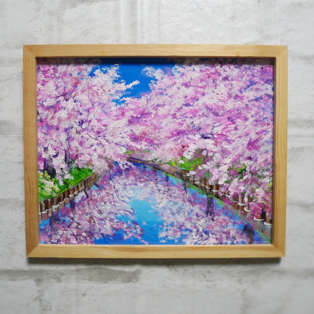 本物保証絵画　油彩　小川久雄　常念岳に桜 　油絵Ｆ３０キャンパスのみ　送料無料　受注制作作品 自然、風景画