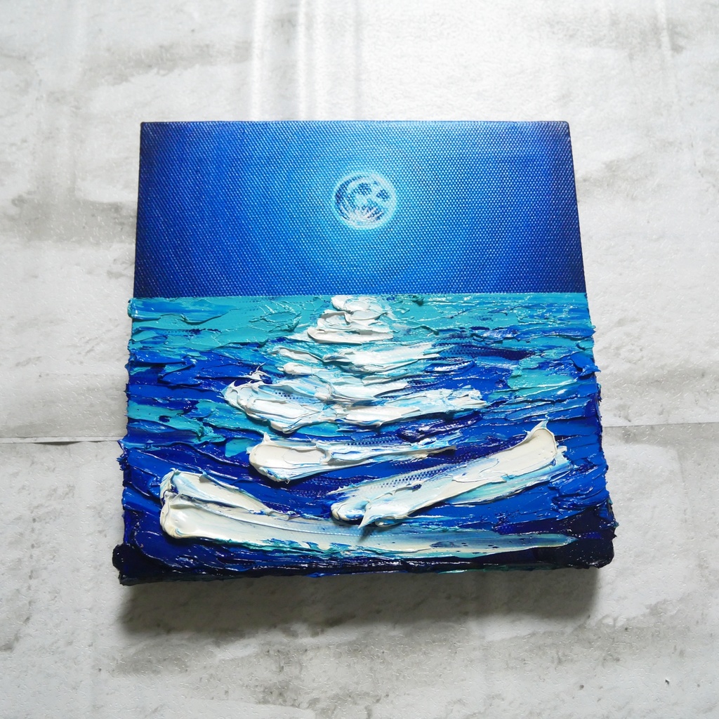 油絵 絵画 絵 油彩 アートパネル【スーパーブルームーン】