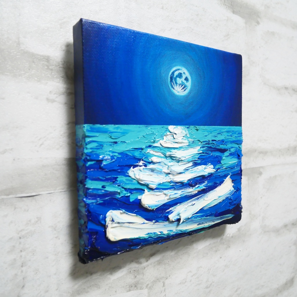 油絵 絵画 絵 油彩 アートパネル【スーパーブルームーン】