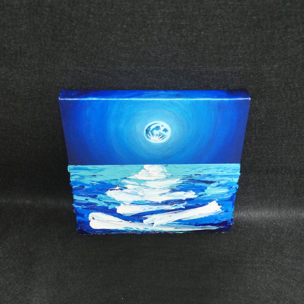 油絵 絵画 絵 油彩 アートパネル【スーパーブルームーン】