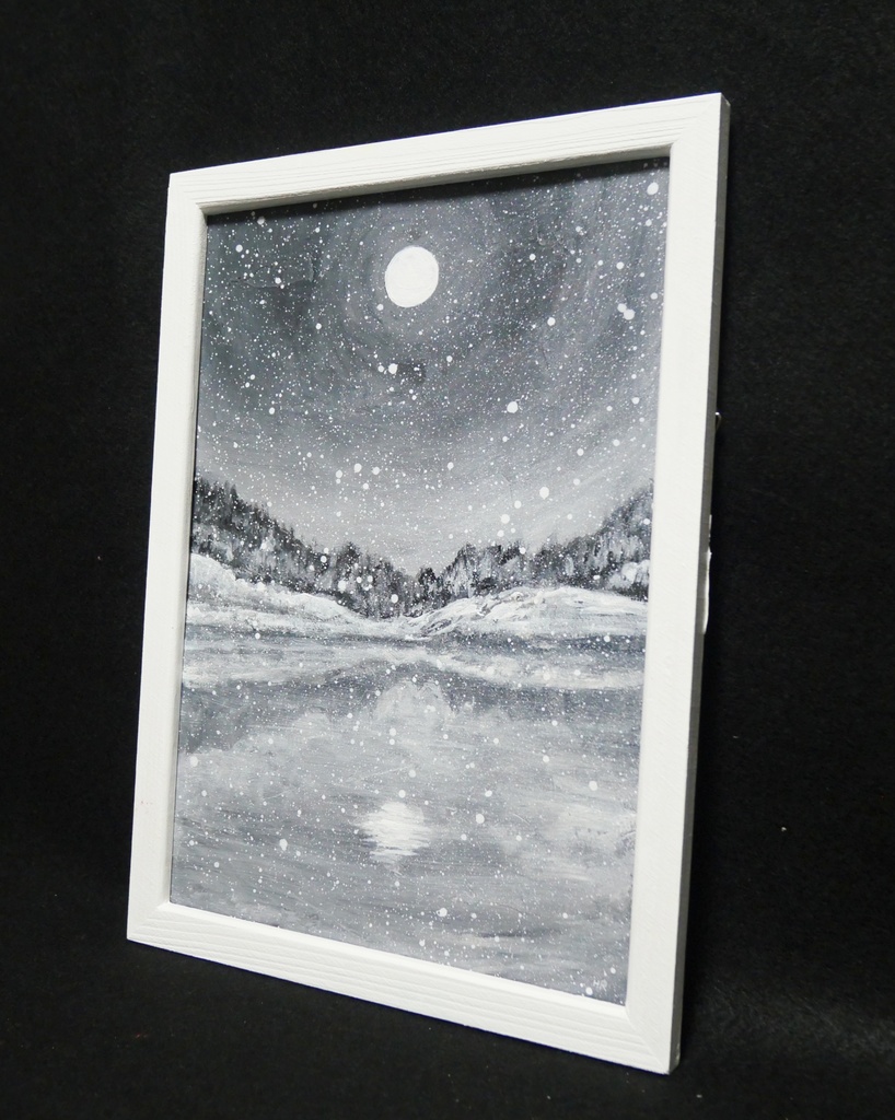 油絵 油彩 油彩画 絵画 【白黒の雪景色】